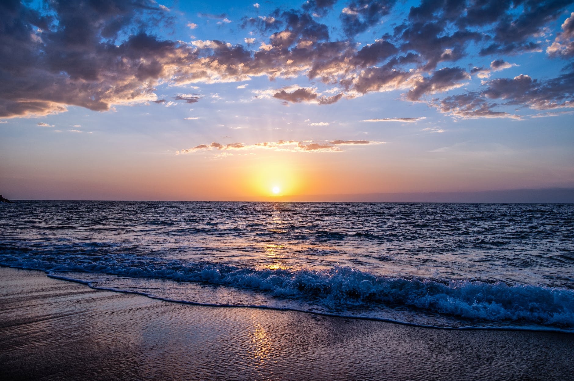 beach during sunset